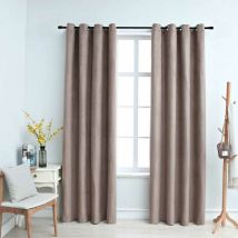 Blackout Curtains with Metal Rings 2 pcs Taupe 140x175 cm VDTD03374