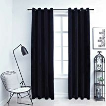 Blackout Curtains with Rings 2 pcs Velvet Black 140x245 cm VDFF03388UK