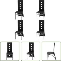 The Living Store Esszimmerstühle 4 Stk. Schwarz Kunstleder - Esszimmerstühle - Stühle Schwarz - Kunstledersessel - Moderner Stuhl - Bequeme Stühle