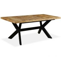 Sweiko - Dining Table Solid Mango Wood and Steel Cross 180 cm VDTD10844