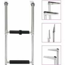 Topdeal - chelle d'embarquement pliable 2 marches Acier inoxydable FF92373FR