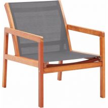 Sweiko - Garden Lounge Chair Grey Solid Eucalyptus Wood and Textilene FF48697UK