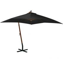 Hanging Parasol with Pole Black 3x3 m Solid Fir Wood FF313778UK