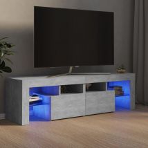 Sweiko - inlife Meuble tv avec lumières led Gris béton 140x35x40 cm