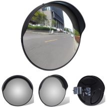 The Living Store Verkehrsspiegel Konvex PC-Kunststoff Schwarz 30 cm Outdoor - Verkehrsschilder
