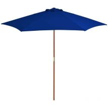 Outdoor Parasol with Wooden Pole Blue 270 cm FF313763UK