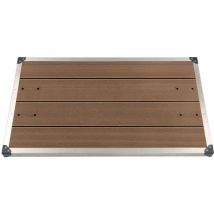 Outdoor Shower Tray wpc Stainless Steel 110x62 cm Brown FF48204UK
