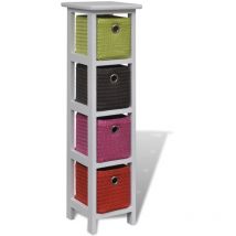 Sweiko - Storage Rack with Multi-colour Baskets Wood VDTD08789