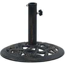 Sweiko - Umbrella Base Black and Bronze 9 kg 40 cm Cast Iron VDFF30244UK