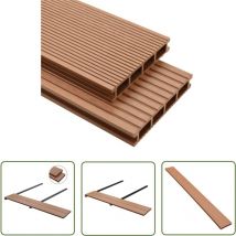Sweiko - The Living Store wpc Terrassendielen mit Montagezubehör 16 m² 2,2 m Braun - wpc Terrasse - Gartenterrasse - Holz-Kunststoff-Composite