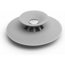 Umbra - Tope de drenaje flexible. Desagüe de bañera y ducha, con función recogepelos, color gris.,