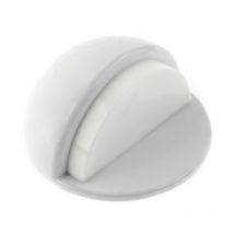 Tope de puerta adhesivo con acabado blanco. Dimensiones: 45x45x25 mm -