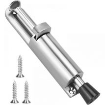 Tope de puerta ajustable, con resorte y tornillos, de suelo, de aleación de zinc, apto para interiores y exteriores [2 unidades]
