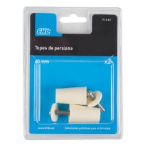 Tope para persianas enrollables – Plástico marfil – 40 mm – Pack de 2 unidades