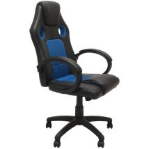 Topeshop - Fauteuil Enzo enzo noir bleu