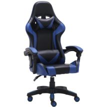 Topeshop – Sedia gaming Remus girevole – Blu – Altezza 115-125 cm, Larghezza 66 cm, Profondità 62 cm