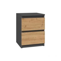 Table de chevet artisan Malwa M2 anthracite