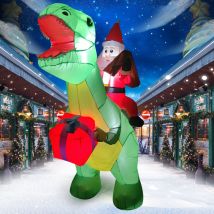 Topiky - Décorations de Noël Gonflables, Dinosaure Gonflable de Noël de 6FT, Dinosaure Gonflable , Decoration Noel avec led Intégrées, Decoration