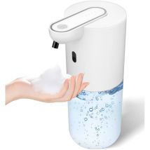 Topiky - Distributeur Savon Automatique à Fixation Murale Mousse, Distributeur de Savon électrique 500mAh 400ml sans perçage avec Recharge usb,
