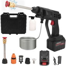 Nettoyeur Haute Pression sans Fil 30 Bar, 300W Nettoyeur Haute Pression à Batterie, Pistolet à Eau pour Lavage De Voiture avec Batteries, Tuyau 5m