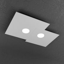 Top-light - Toplight 2-flammige quadratische Deckenleuchte Platte mit GX53-Fassung, anthrazitfarbene Struktur, modernes Design 50x35x3cm