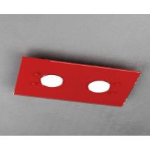 Top-light - Toplight 2-flammige rechteckige Deckenleuchte Path mit GX53-Fassung, rote Struktur, modernes Design 40x20x3cm
