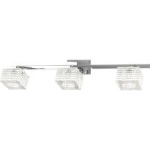 Toplight Metropolitan 3-flammige Wandleuchte mit G9-Fassung, Chromstruktur und bearbeitetem Glas, modernes Design 55x10x12cm