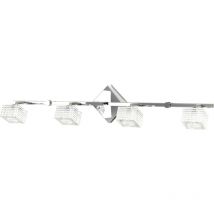 Toplight Metropolitan 4-flammige Wandleuchte mit G9-Fassung, Chromrahmen und bearbeitetem Glas, modernes Design 80x10x18cm