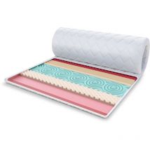 Topper 6x80x200 cm Matratzenauflage mit HR-Schaum Matratzenschoner visco H2 H3