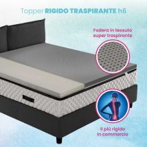 Geemma - Topper ancora più rigido, correttore materasso ortopedico H6 cm, tessuto traspirante e sfoderabile - air caucciu 80x200 cm
