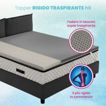 Topper ancora più rigido, correttore materasso ortopedico H6 cm, tessuto traspirante e sfoderabile - air caucciu 160x195 cm