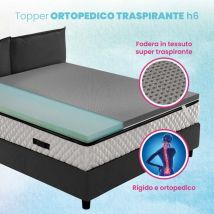 Topper Rigido ortopedico Made in italy, il correttore per materasso alto 6 cm con tessuto traspirante sfoderabile - air biogreen 120x195 cm