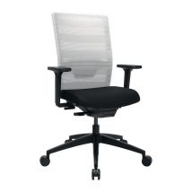 Topstar - Sedia girevole per ufficio con tecnologia sincrona nero/bianco 420-540mm m.braccioli Trgf.110kg