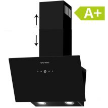 Topstrong - Hotte Tactile Inclinee 60cm 700m3/h Classe a+ 3 Vitesses Recyclage Ou Evacuation Verre Noir-TV1360