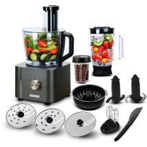 Topstrong - Robot multifonction 1100W Robot de cuisine 3.2L-11 en 1 -Batteur -Mixeur-Extrateur de jus- Grise -Classe énergétique a+++