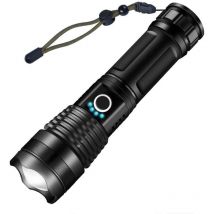 Fei Yu - Torche Lampe de Poche, led usb Rechargeable Ultra Puissante 3000 Lumens cree XHP50 Lampe Torche, 5 Modes IP65 Étanche Militaire Zoomable
