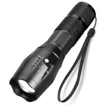 Csparkv - Torche led Ultra puissante XML-T6 Lampe Torche Militaire utilisable pour vélo ou randonnées et 5 Modes Dont Flash Anti-agression,Conception