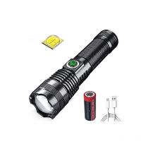 Torche rechargeable usb, torche led XHP70 super lumineuse avec zoom
