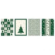 torchon coton noël green christmas 50 x 70 cm x 4 - tissages de beaulieu