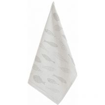 Torchon Gris imprimé poisson 50 x 70 cm