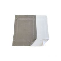 Lot 2 torchon s/carte microfibre gaufre 50x70 1 blanc+1gris - tissages de beaulieu