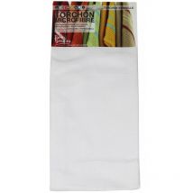 Torchon Vaisselle Microfibre Blanc 50x70cm Accrochable - TISSAGES DE BEAULIEU