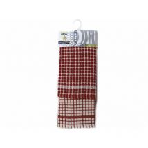 Lot de 2 torchons carre eponge rouge - Rouge