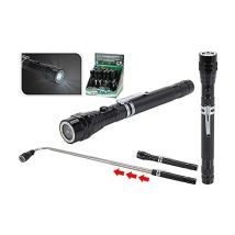 Torcia elettrica telescopica nera accessori tempo libero lavoro casa officina