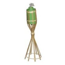 Torcia In Bambu' Con Base Da Appoggio- - Cm.35h. Con Serbatoio Ø Cm.10x5,5h. - 12 Pezzi Lapillo