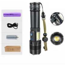 Torcia led ultra potente, Torcia ricaricabile, Potente torcia tattica militare, Impermeabile IPX6, 7 modalità di illuminazione per escursionismo in