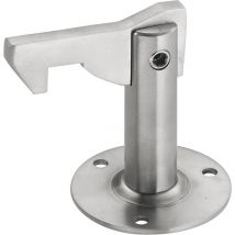 Torhalter 1311 mit Haltewinkel für Wand- und Bodenmontage, Stahl silber lackiert