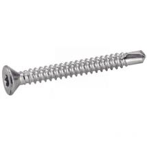 Acton - Tornillos autorroscantes de seis l bulos con cabeza avellanada - Acero zincado 6,3x80 mm - Caja de 250 unidades