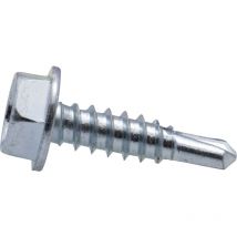 Tornillo autorroscante de cabeza hexagonal zincado Viswood 4,2 x 13 mm (lote de 28 tornillos)