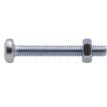 Tornillo de metal galvanizado con cabeza cilíndrica abombada pz de cruz Viswood ø 6x30 mm (lote de 10 tornillos + tuerca)